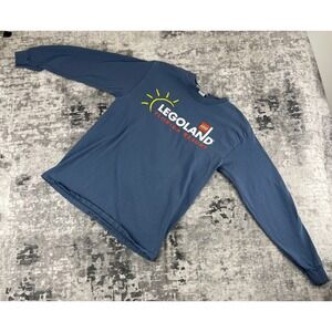 Vtg Lego Unisex Med Long Sleeve Shirt Blue Legoland Florida Resort Graphic Tee